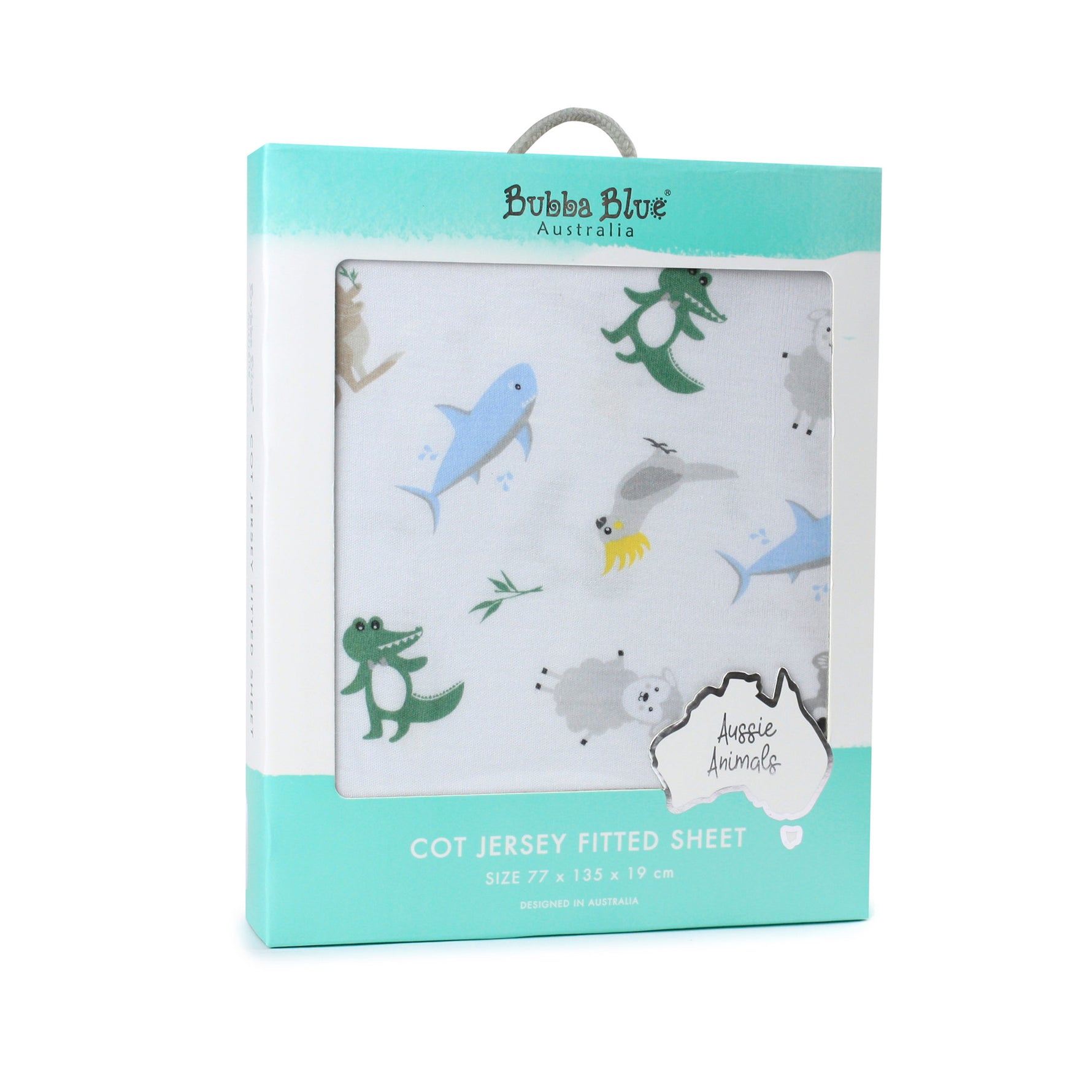 Aussie Animals Jersey Cot Fitted Sheet - Bubba Blue Australia