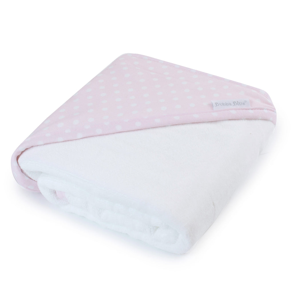 Babyhug Double Layer Terry Polka Dot Print Hooded Towel L 73 x B 73 cm - Pink
