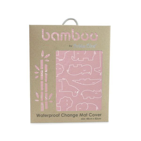 Smokey Pink Safari Bamboo Change Mat Cover