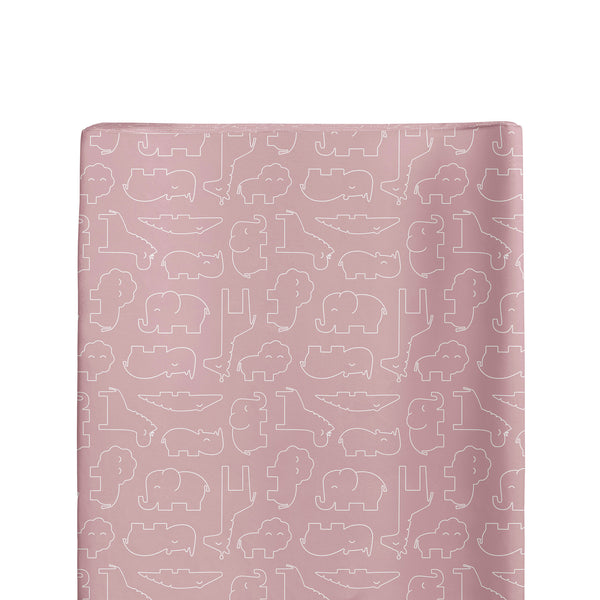 Smokey Pink Safari Bamboo Change Mat Cover