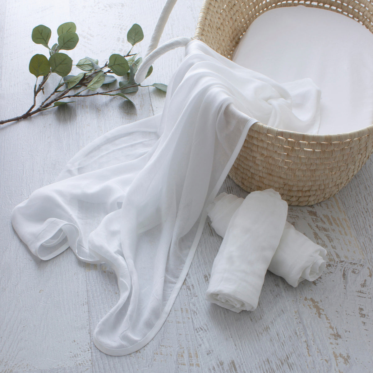 Bamboo White 3pk Muslin Swaddle Wraps - Bubba Blue Australia
