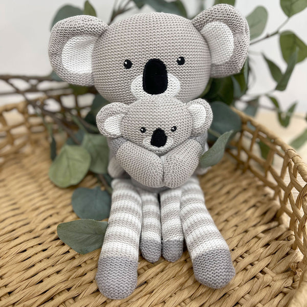 Aussie Animals Koala Buddies Knit Toy Set - Grey
