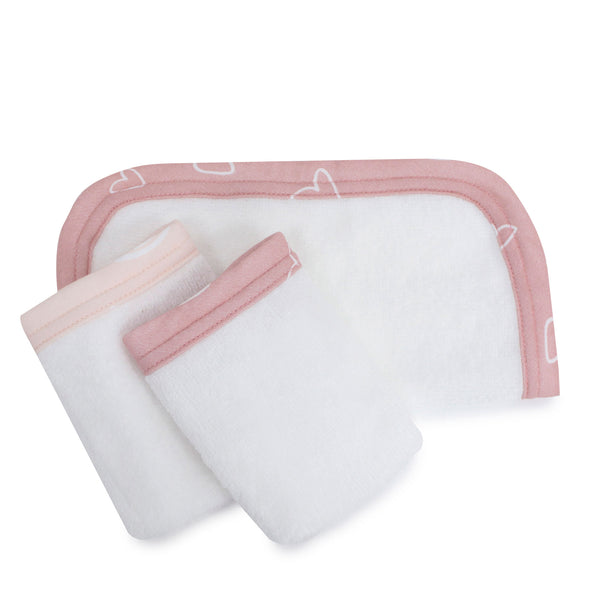 Nordic 3pk Wash Cloth Dusty Berry/Rose
