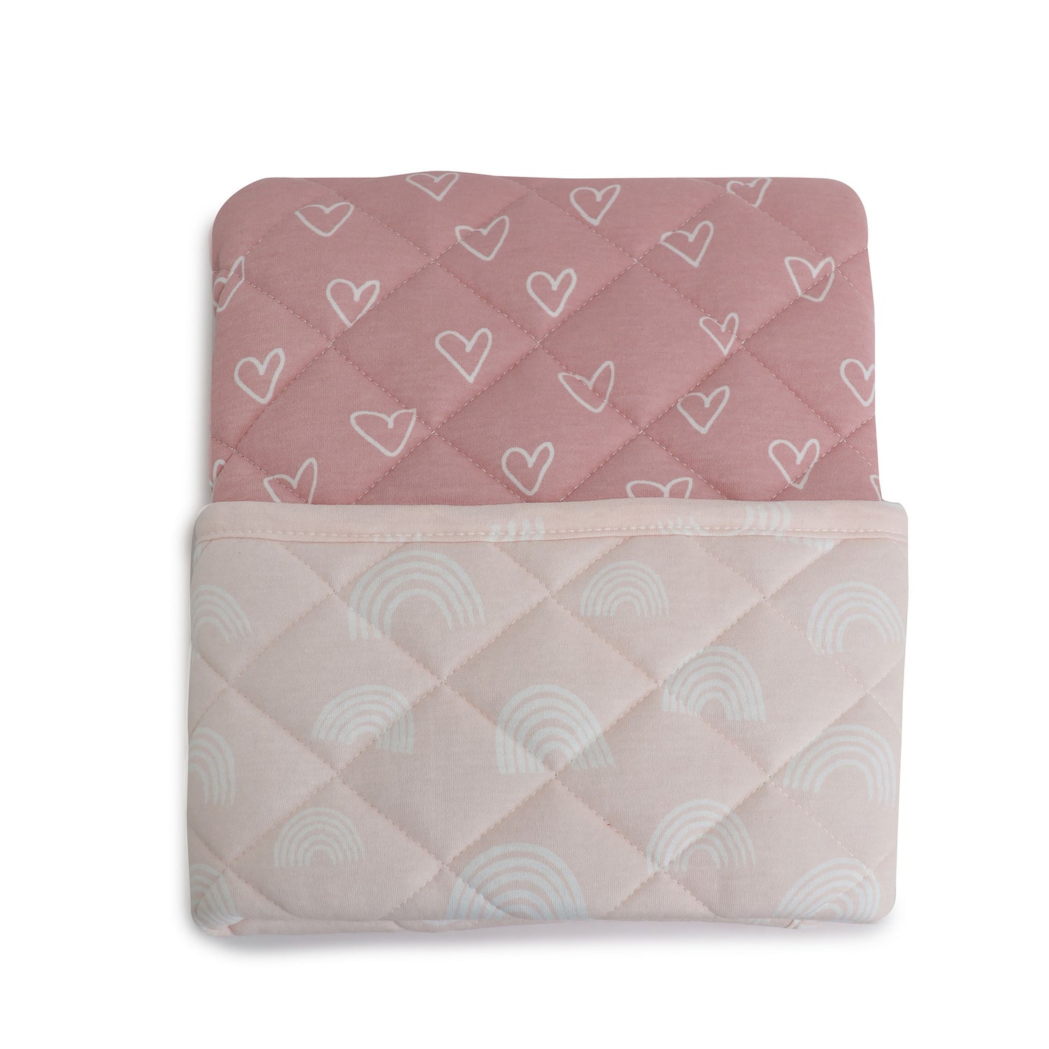 Nordic Reversible Cot Quilt - Dusty Berry/Rose