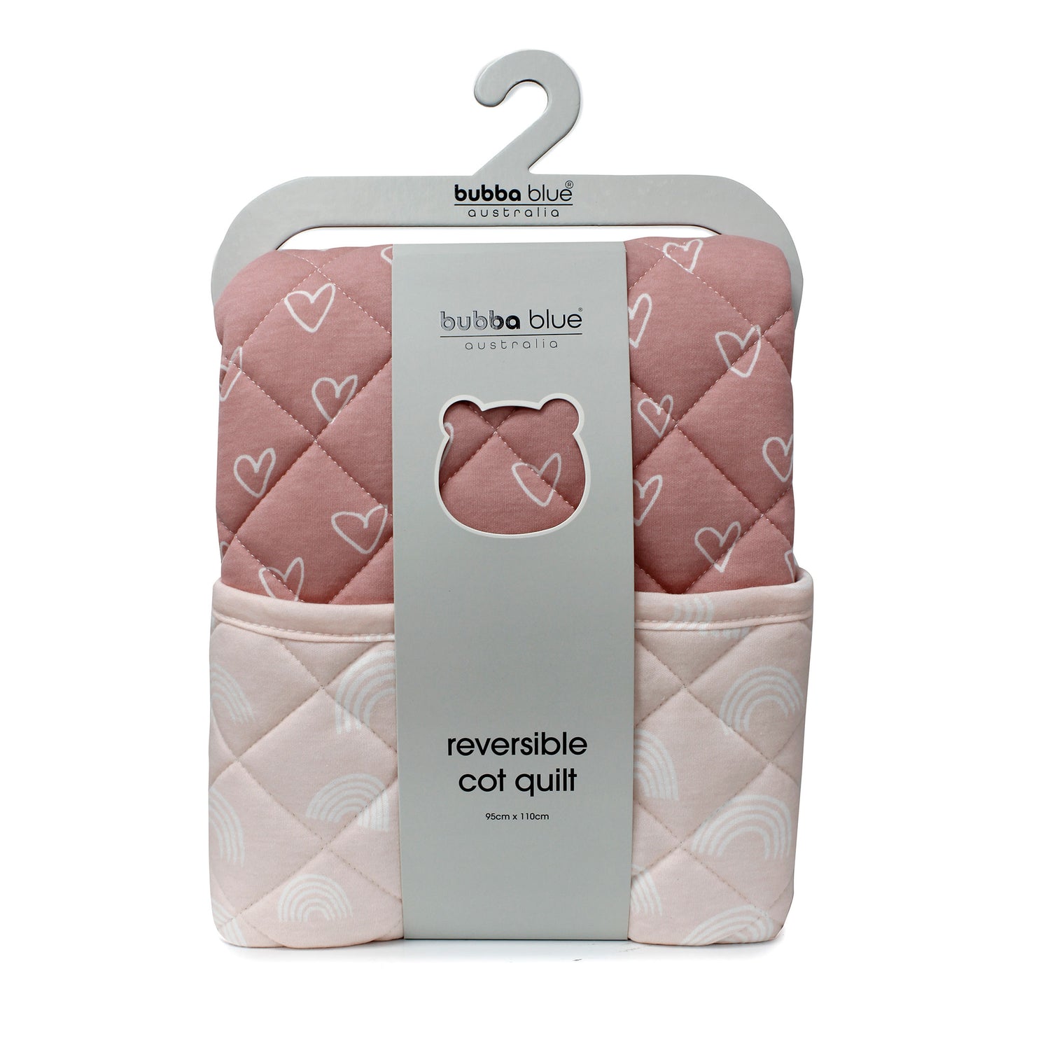 Nordic Reversible Cot Quilt - Dusty Berry/Rose