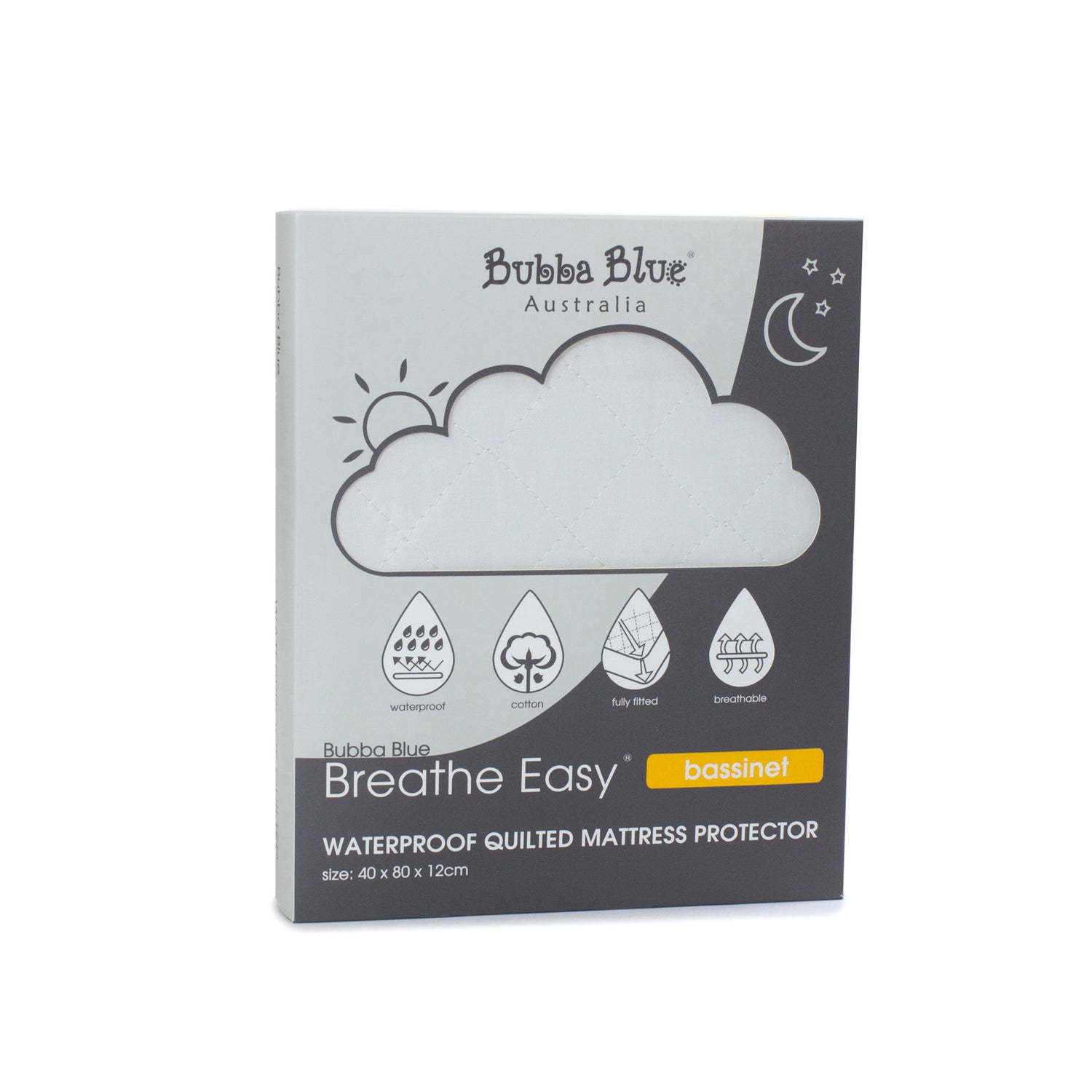 Breathe Easy® Bassinet Waterproof Quilted Mattress Protector - Bubba Blue Australia