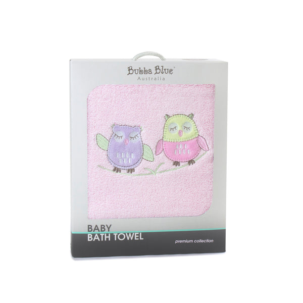 Girl Baby Owl Bath Towel
