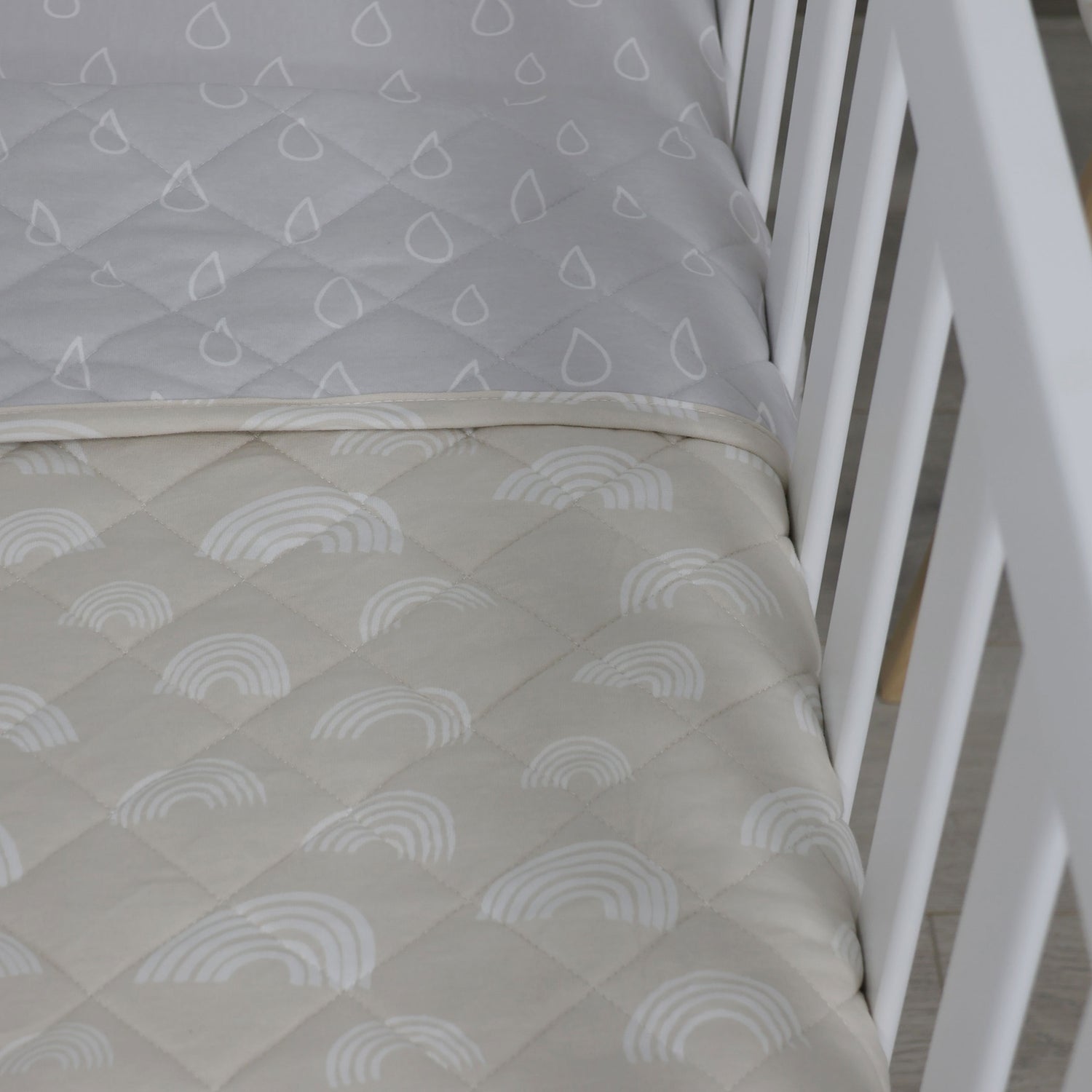 Nordic Reversible Cot Quilt - Grey/Sand