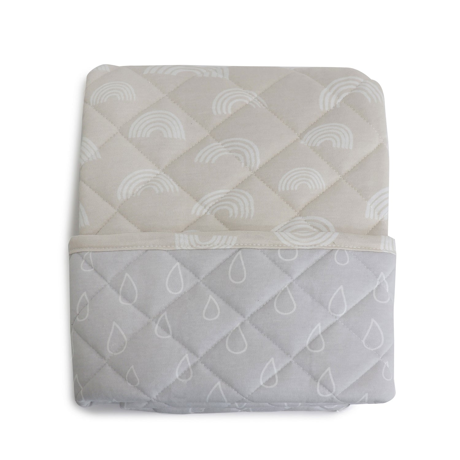 Nordic Reversible Cot Quilt - Grey/Sand