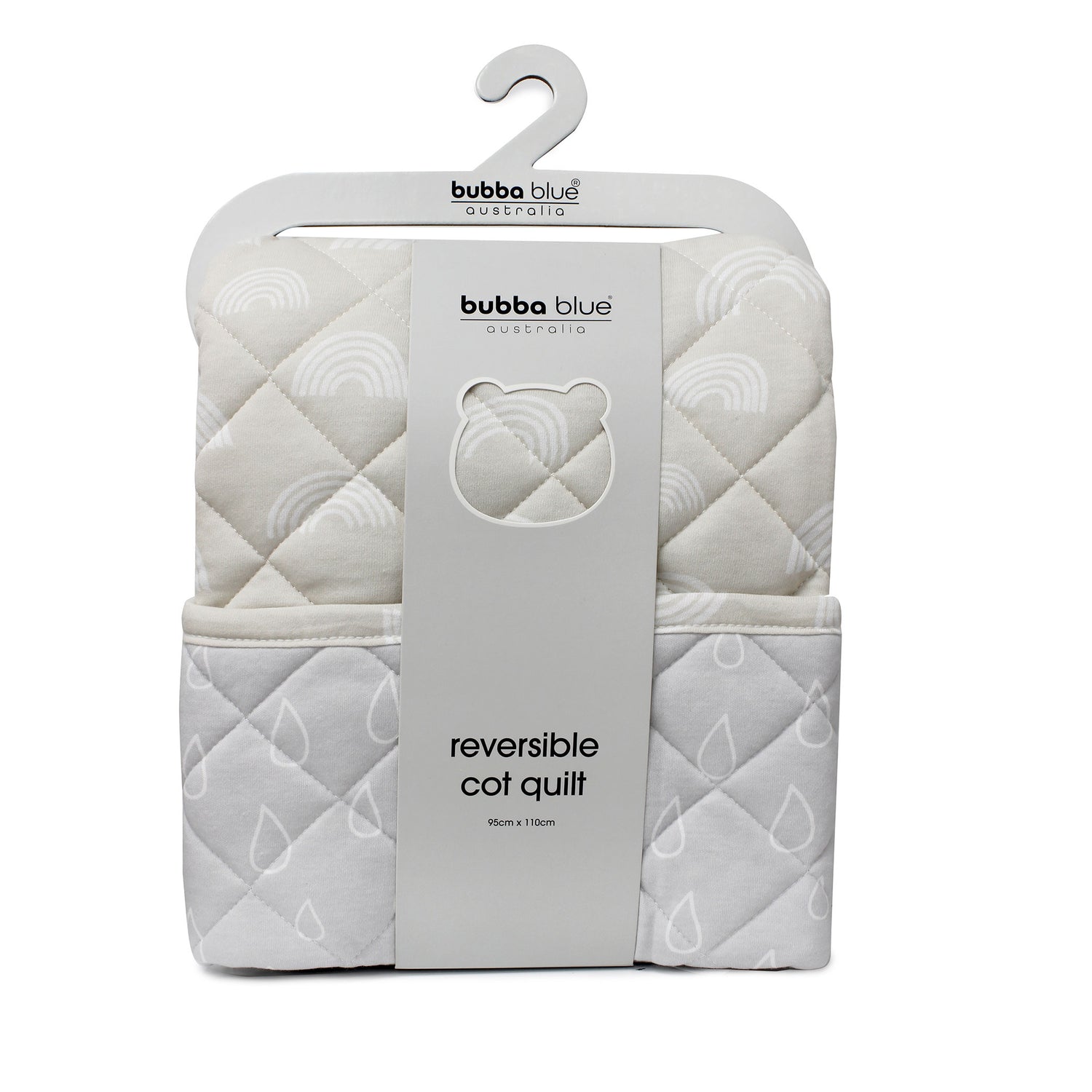 Nordic Reversible Cot Quilt - Grey/Sand