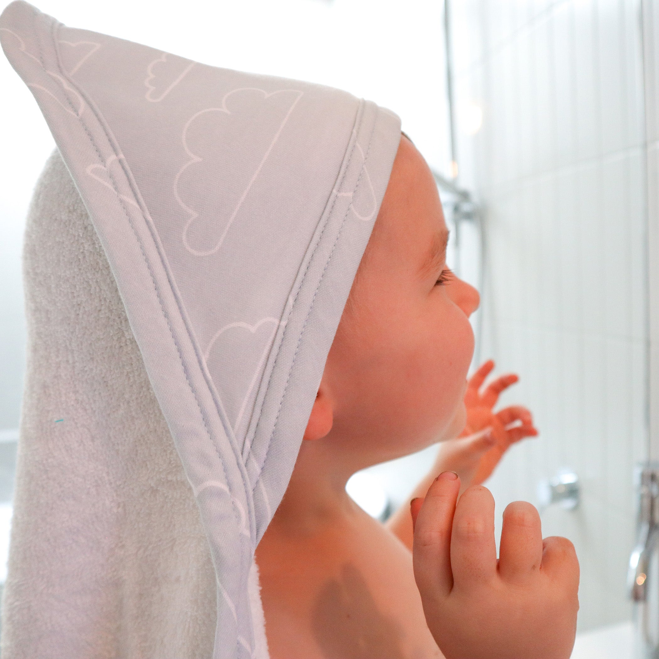 Nordic 2pk Hooded Towel Dusty Sky/Mint